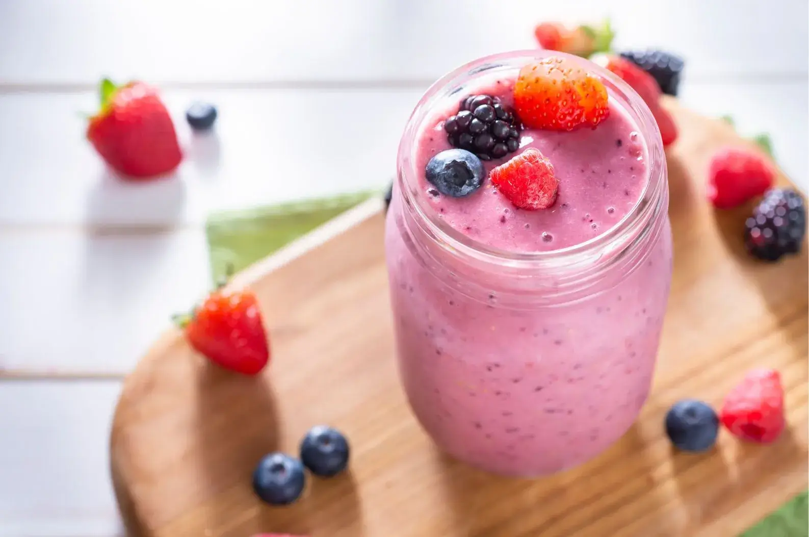 Shaker whey fraise, avoine et fruits rouges