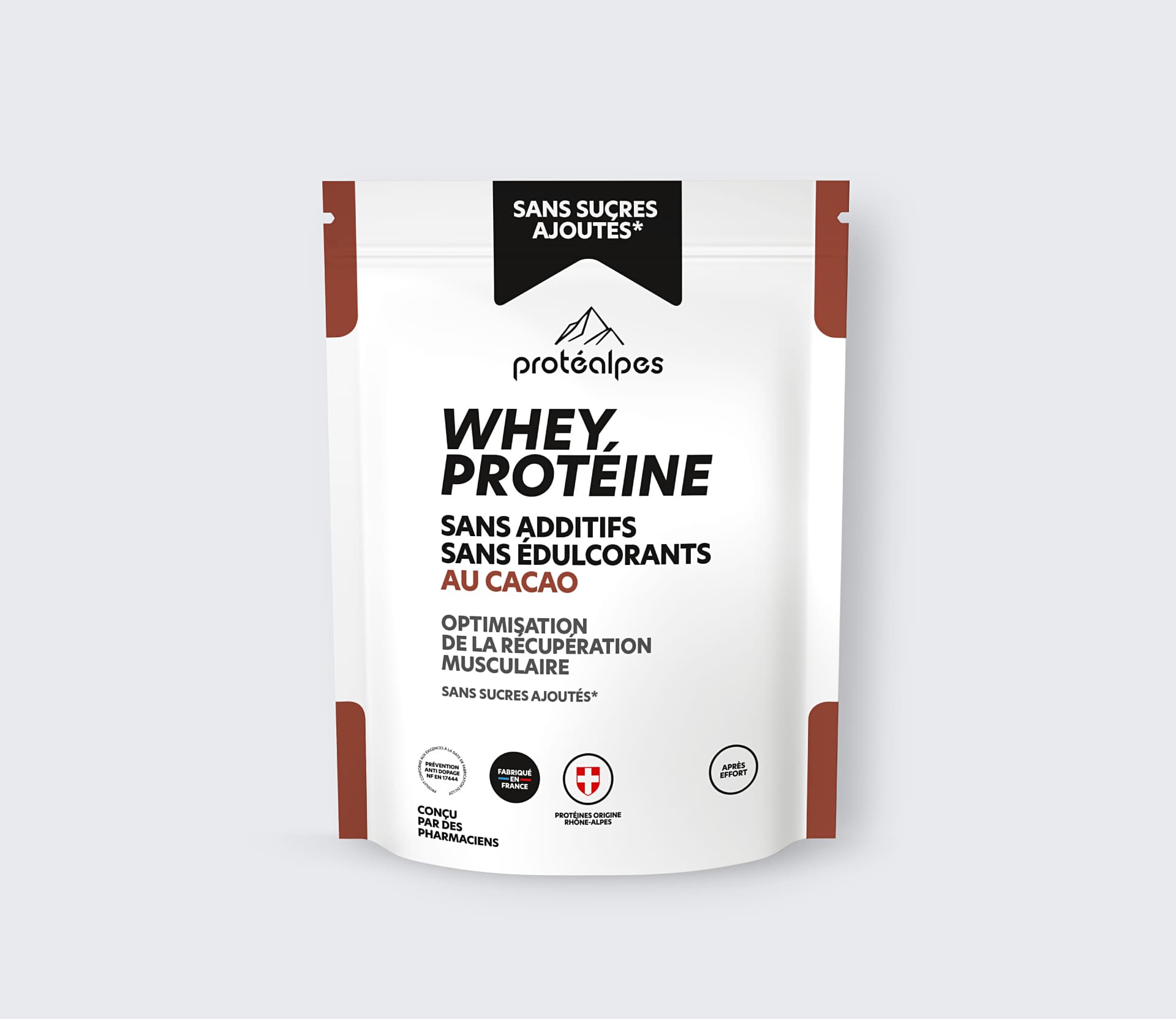 Whey protéine au cacao – Sans sucres ajoutés