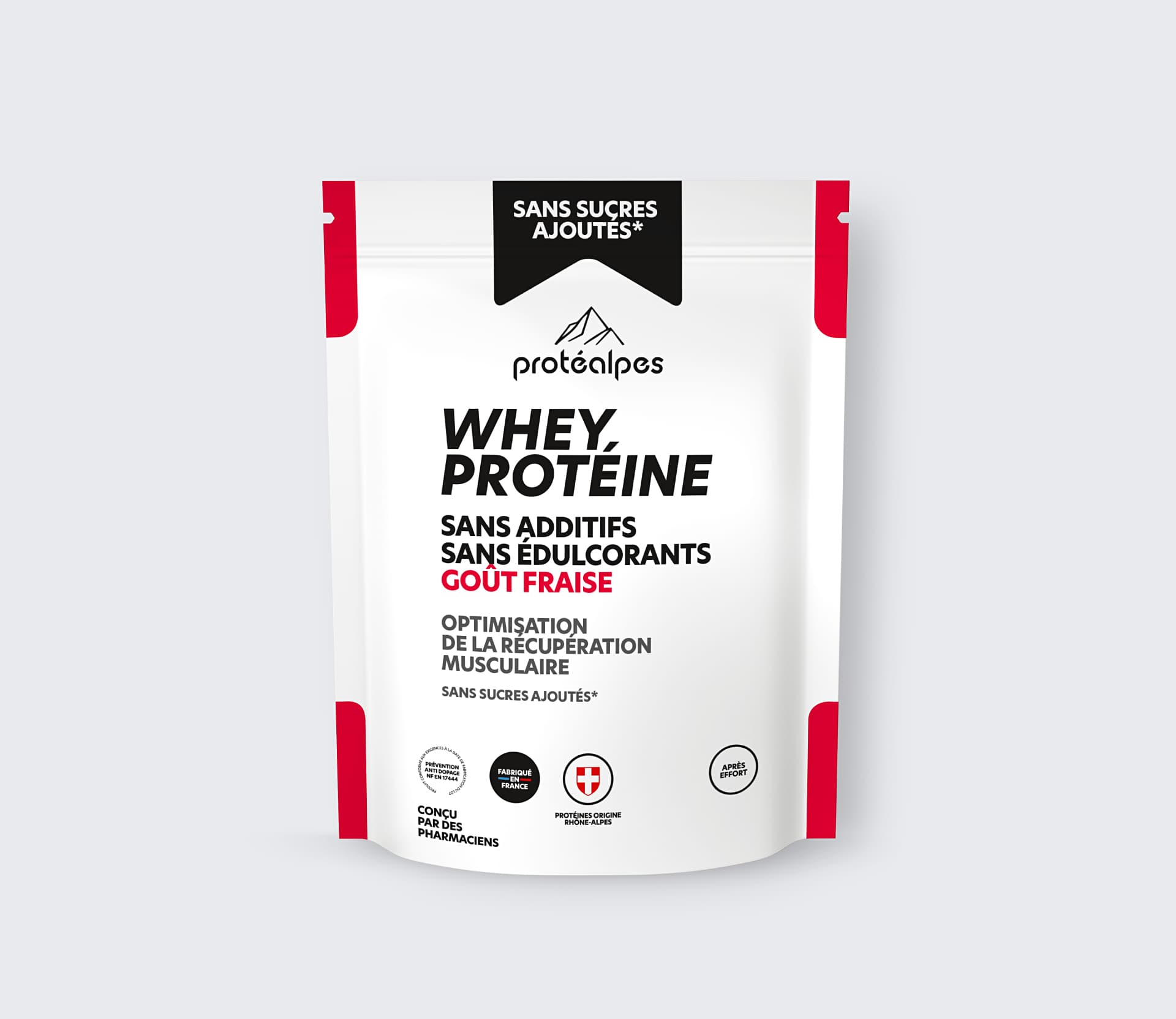 Whey protéine goût fraise – Sans sucres ajoutés